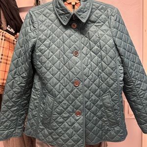 Teal Burberry Quilted Jacket